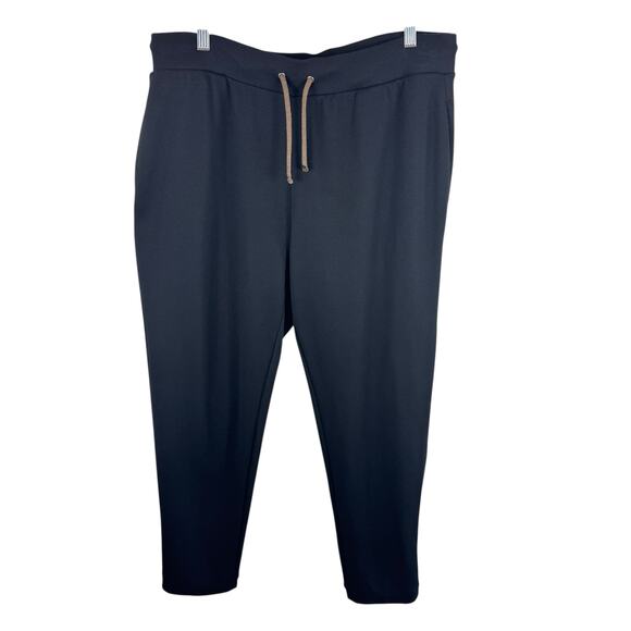 Weekends By Chico's Black Drawstring Waist Cozy Lounge Pants Sweatpants Size L - Picture 1 of 6